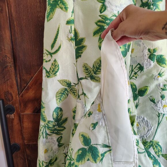 Lula Kate Dress Size 10 Green Floral Bridesmaid Gown Formal Prom Whimsy Fairy - Picture 4 of 12